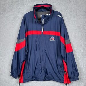 Columbus Blue Jackets Jacket Men XL Blue Red CCM NHL Windbreaker Hockey Full Zip